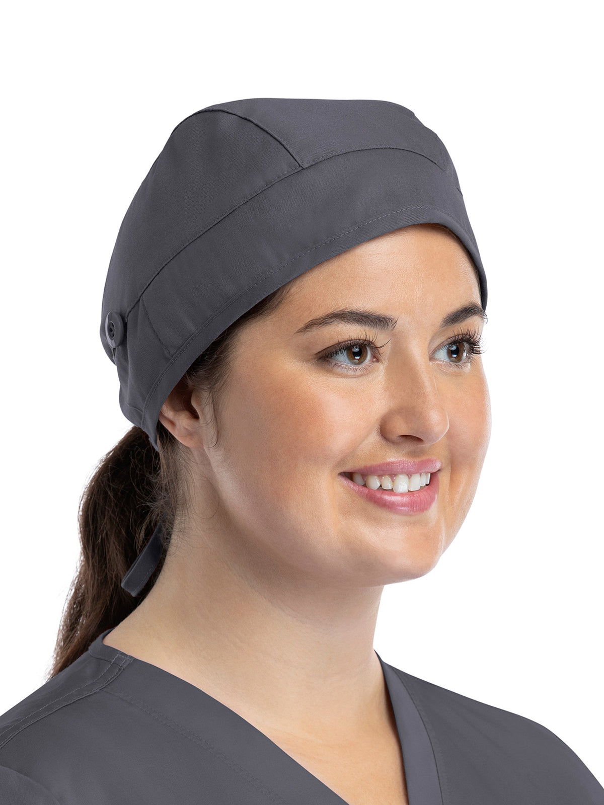 Unisex Scrub Cap with Button - NC315 - Pewter