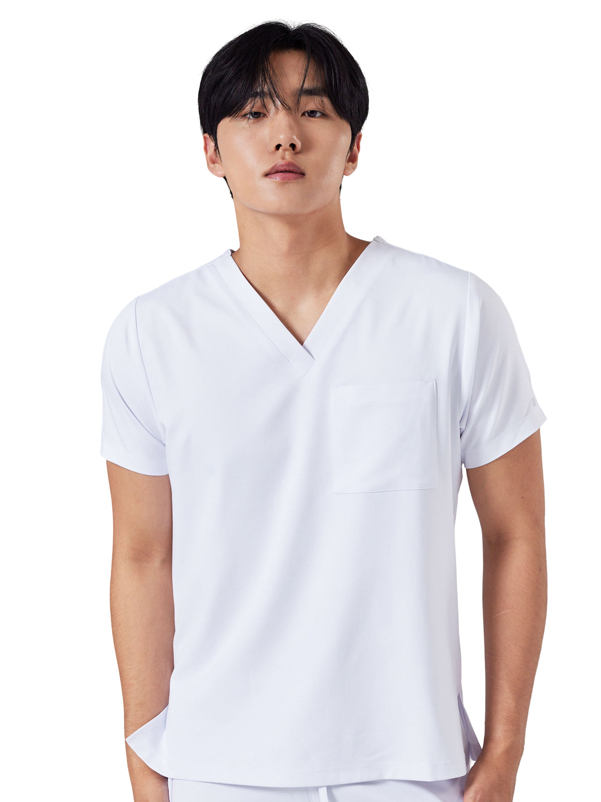 Unisex Student One-Pocket TAYLOR V-Neck Scrub Top - 1153 - White