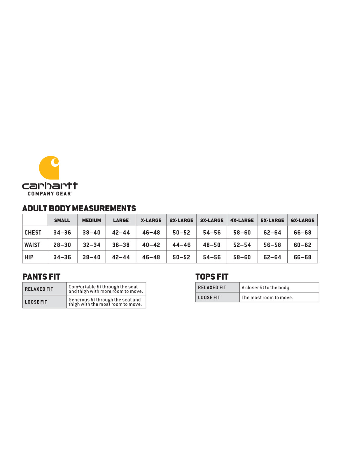 SIZECHART