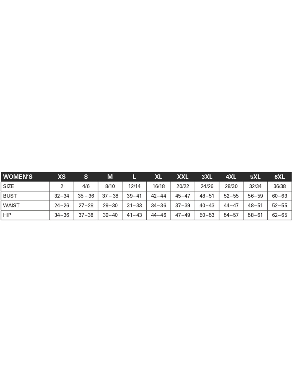 SIZECHART