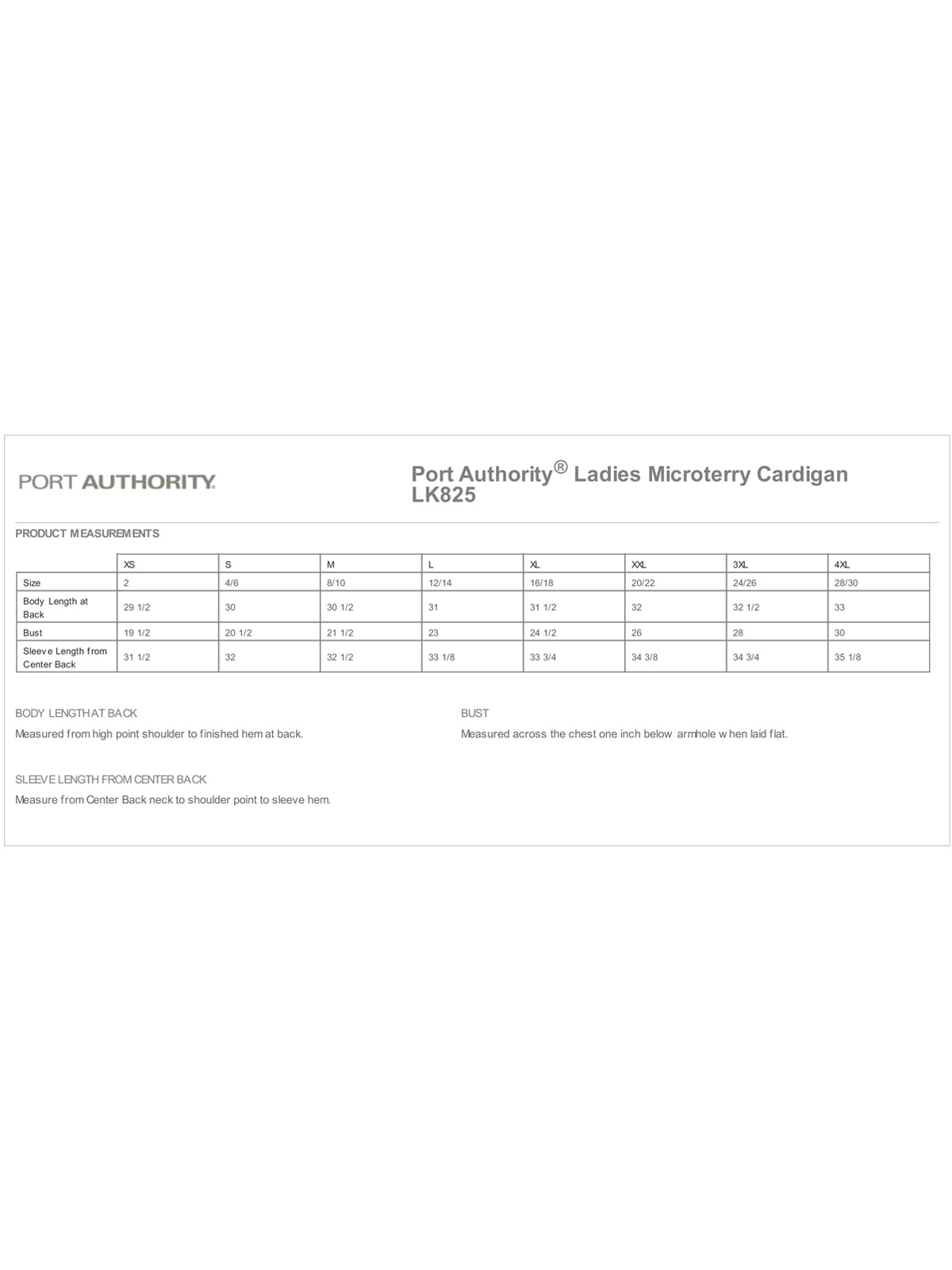 SIZECHART