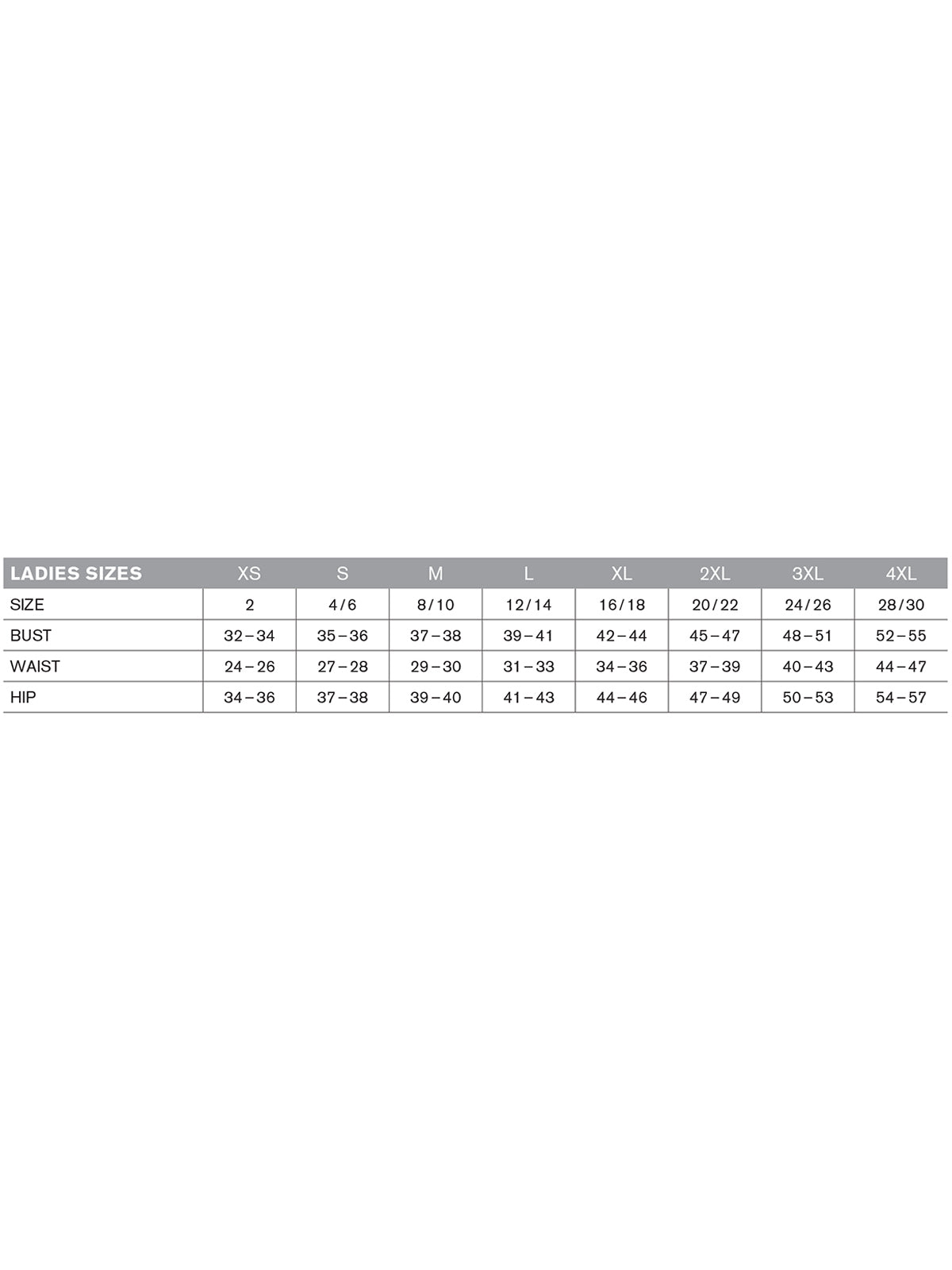 SIZECHART