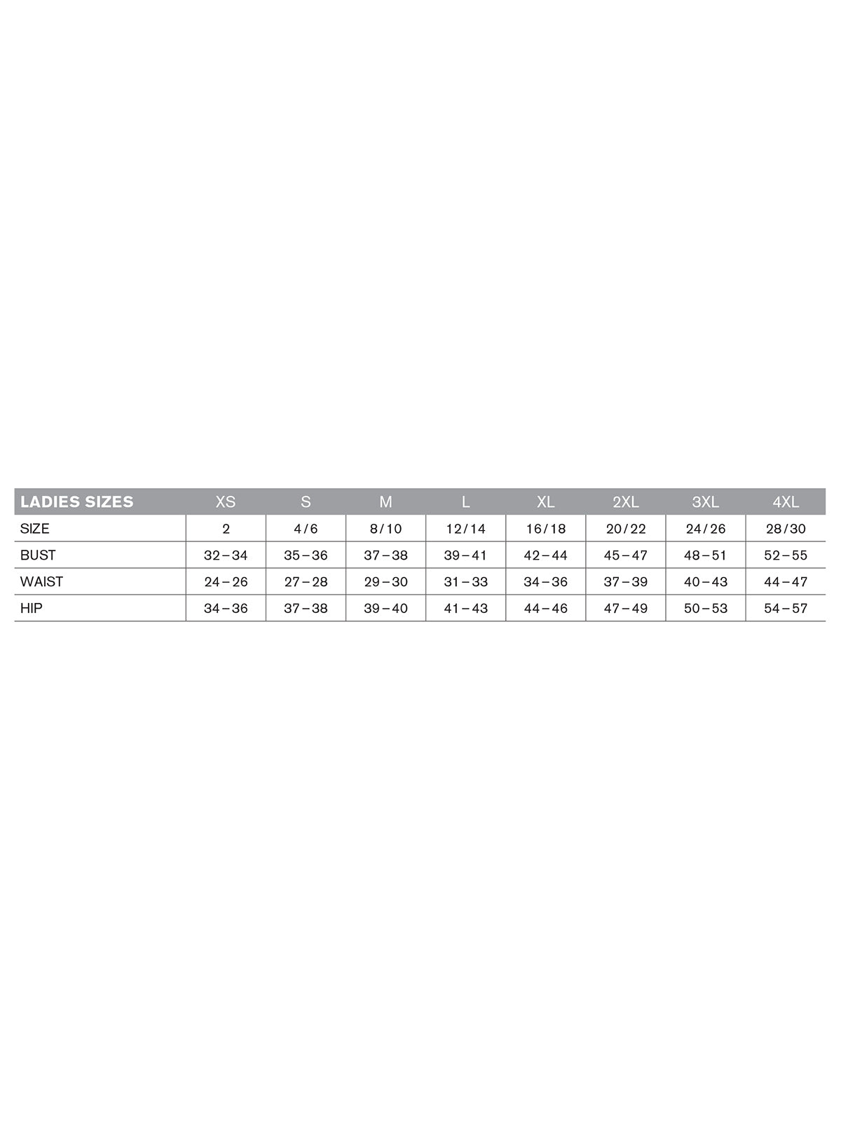 SIZECHART