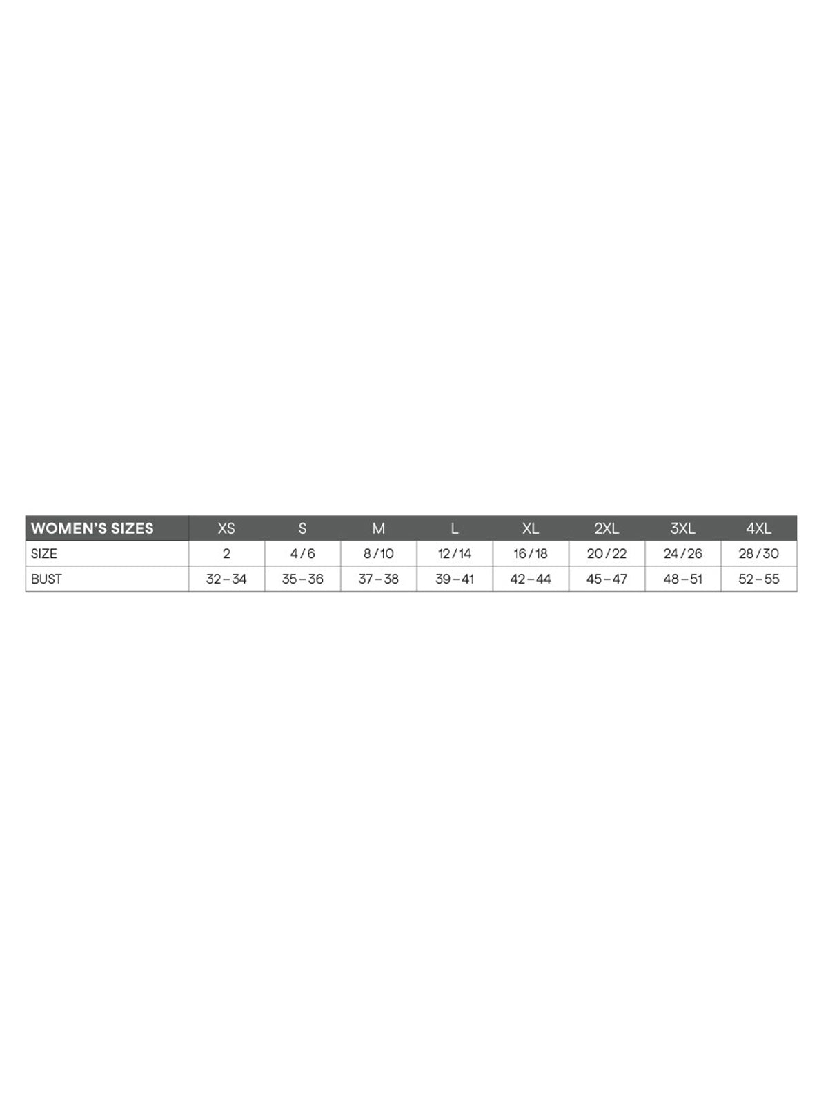 SIZECHART