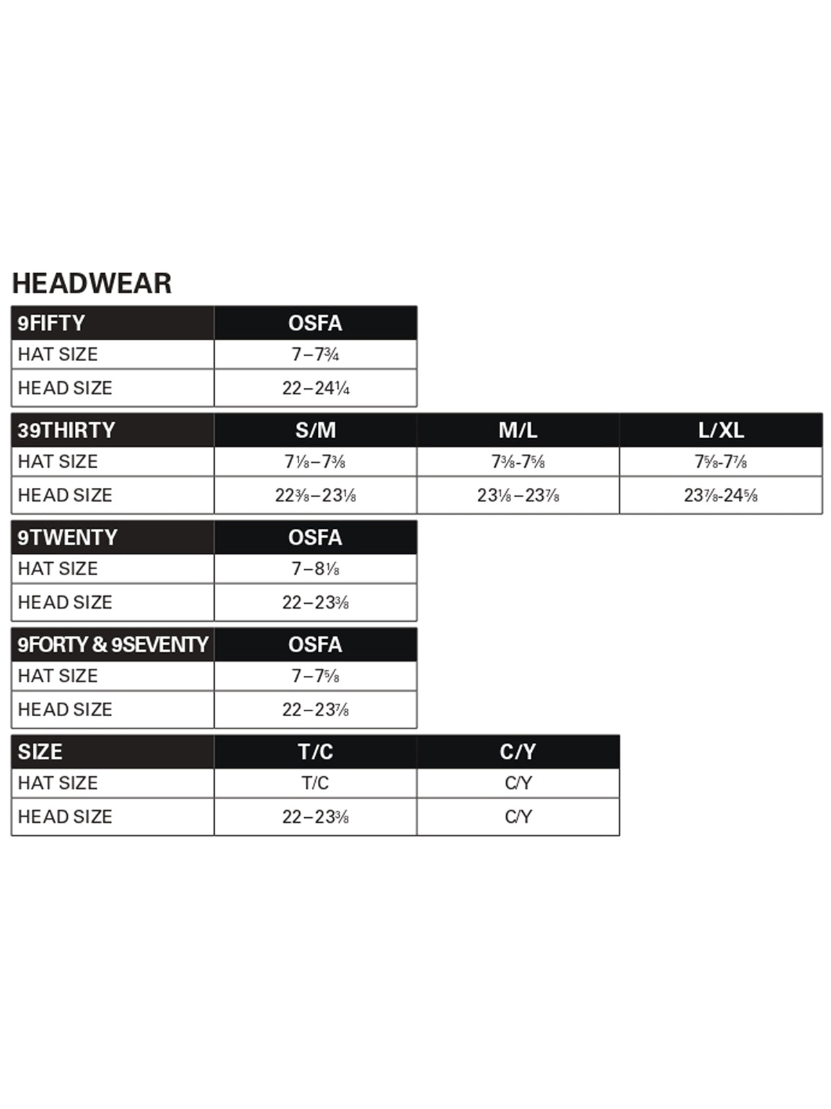SIZECHART