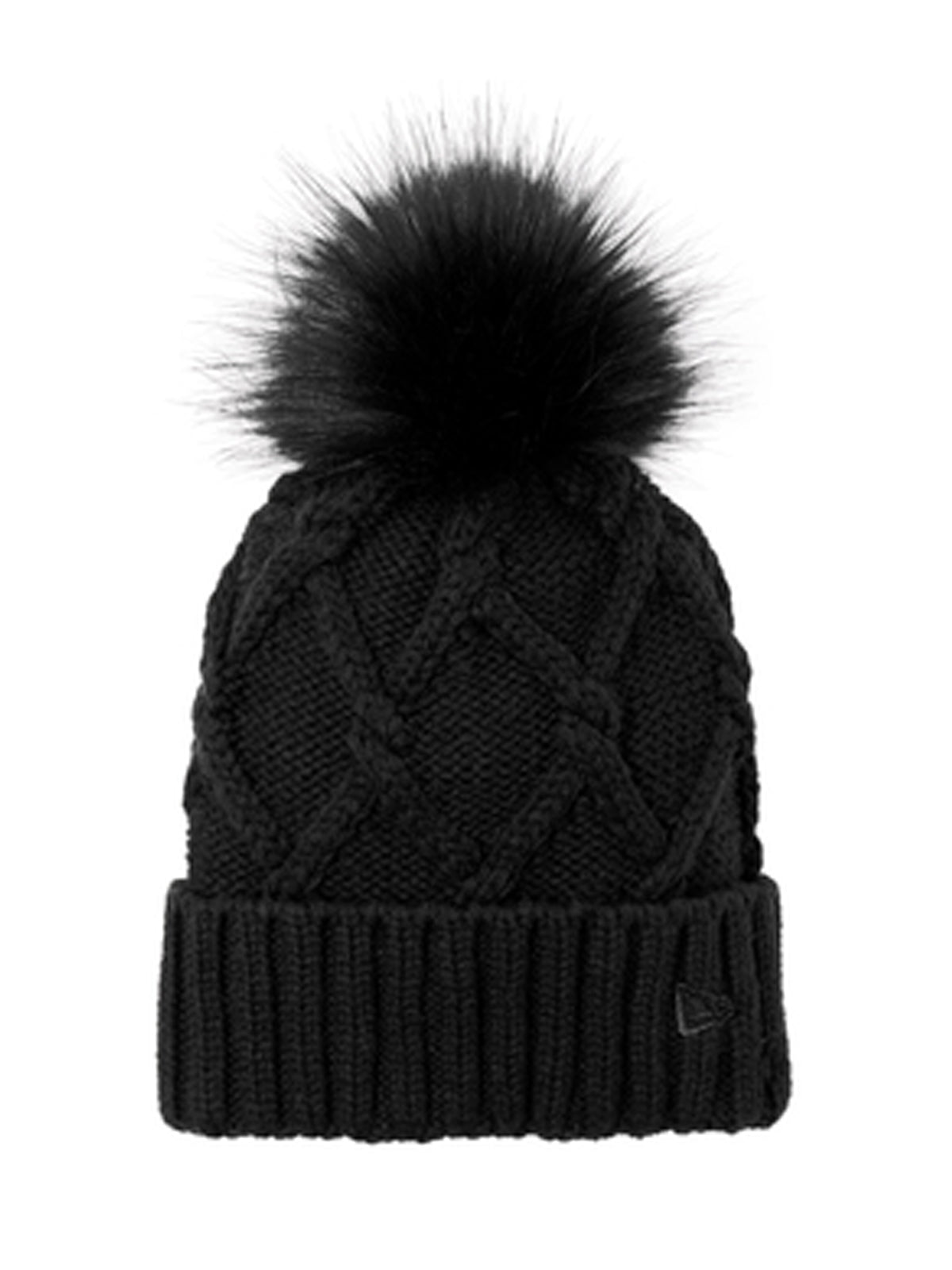 Unisex Faux Fur Pom Beanie - NE911 - Black