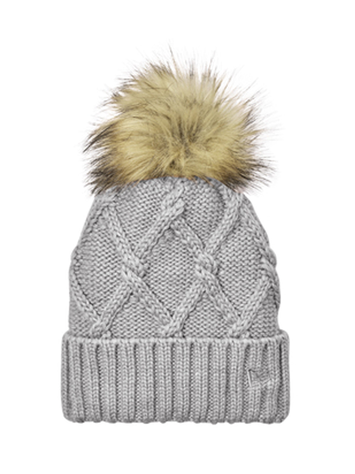 Unisex Faux Fur Pom Beanie - NE911 - Heather Grey