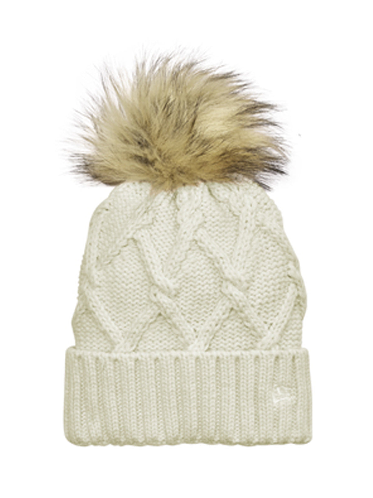 Unisex Faux Fur Pom Beanie - NE911 - Ivory