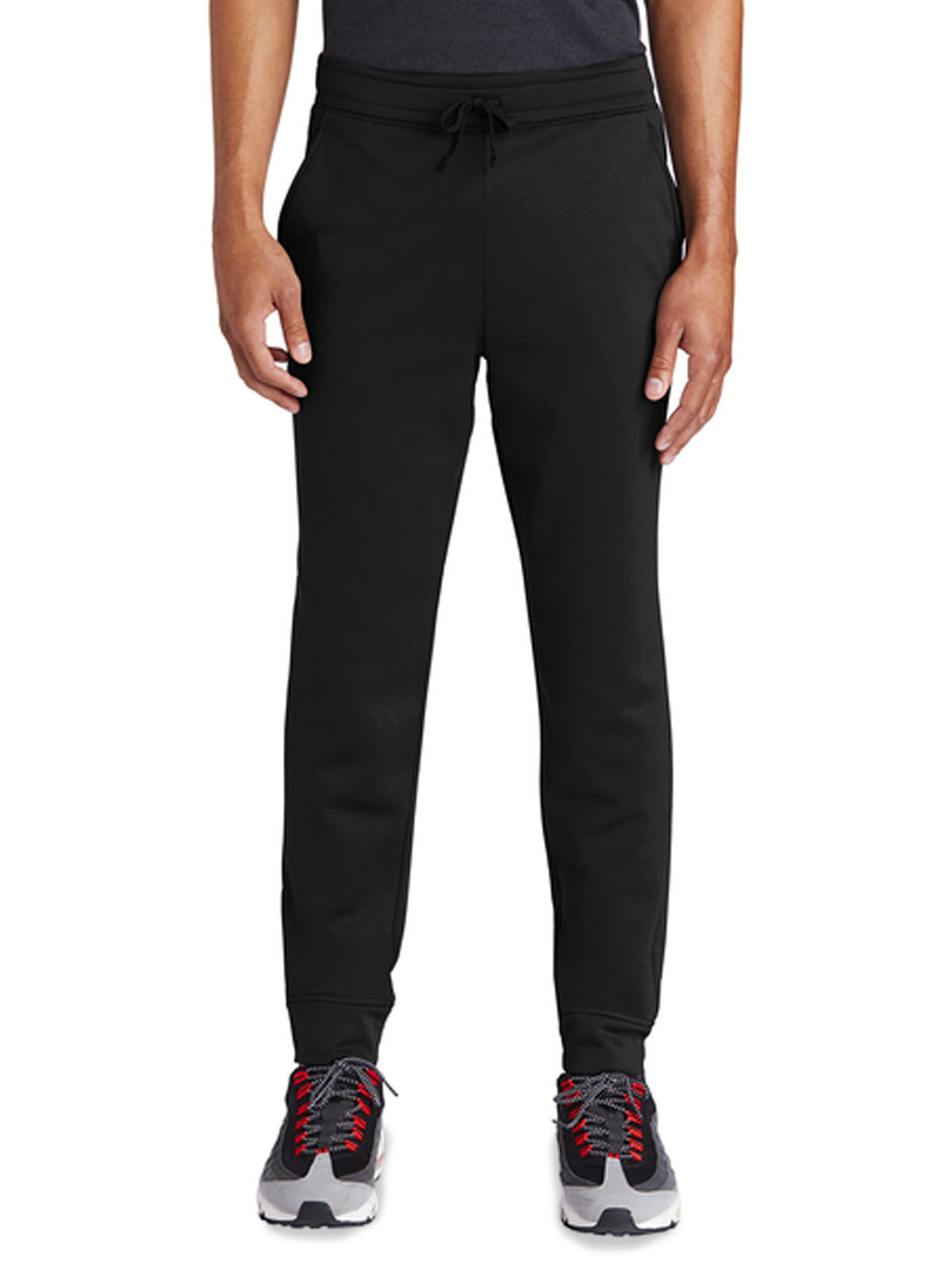 Men's Two-Pocket Sport-Wick Fleece Jogger - ST233 - Black