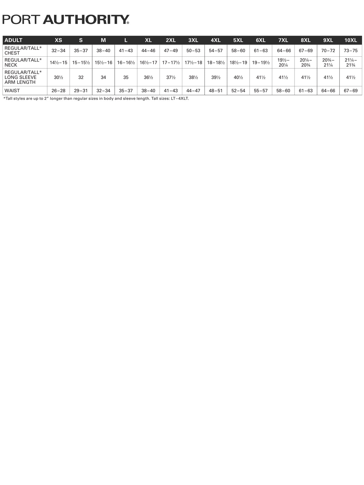 SIZECHART