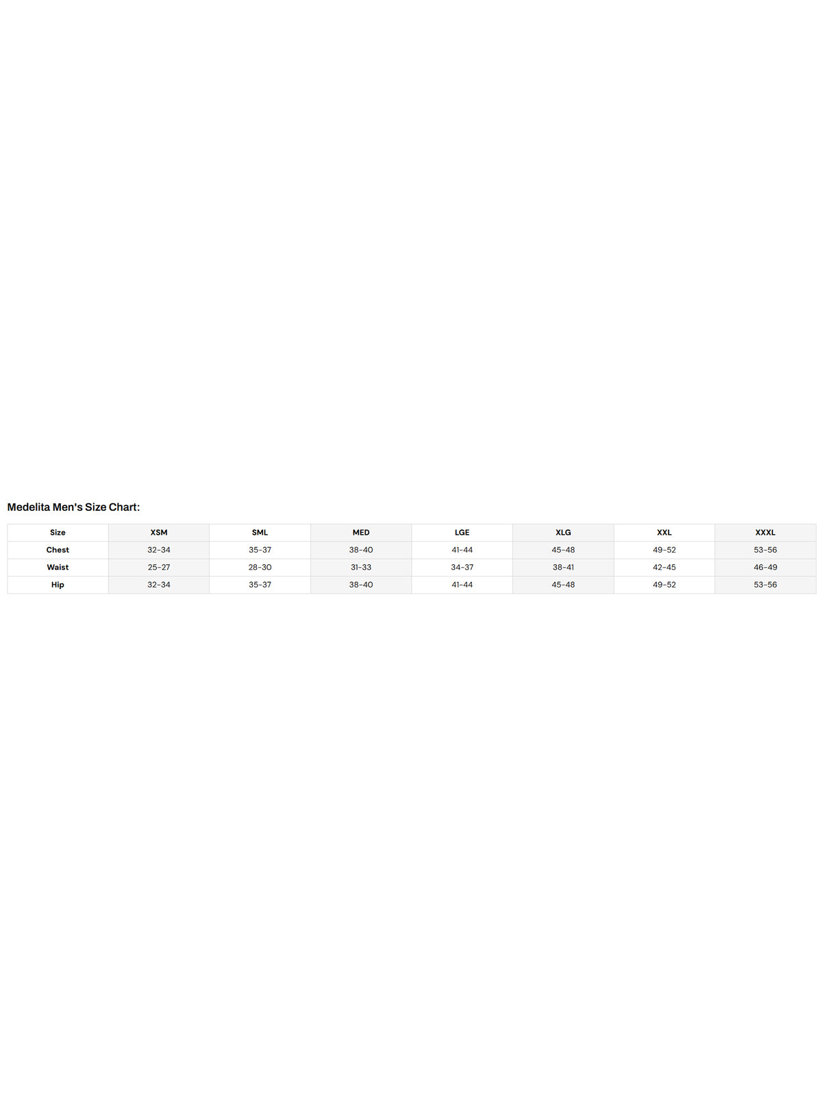 SIZECHART