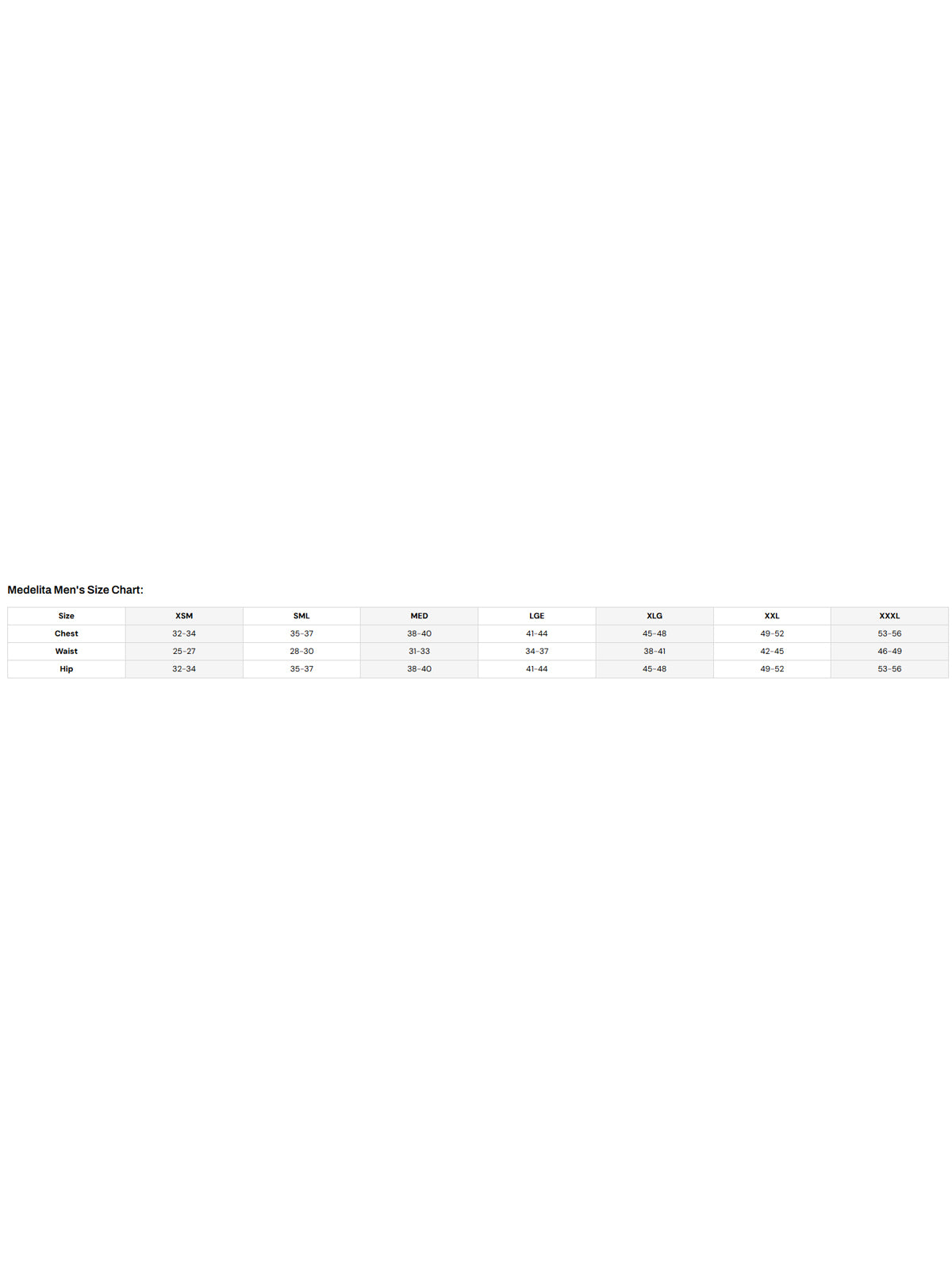 SIZECHART