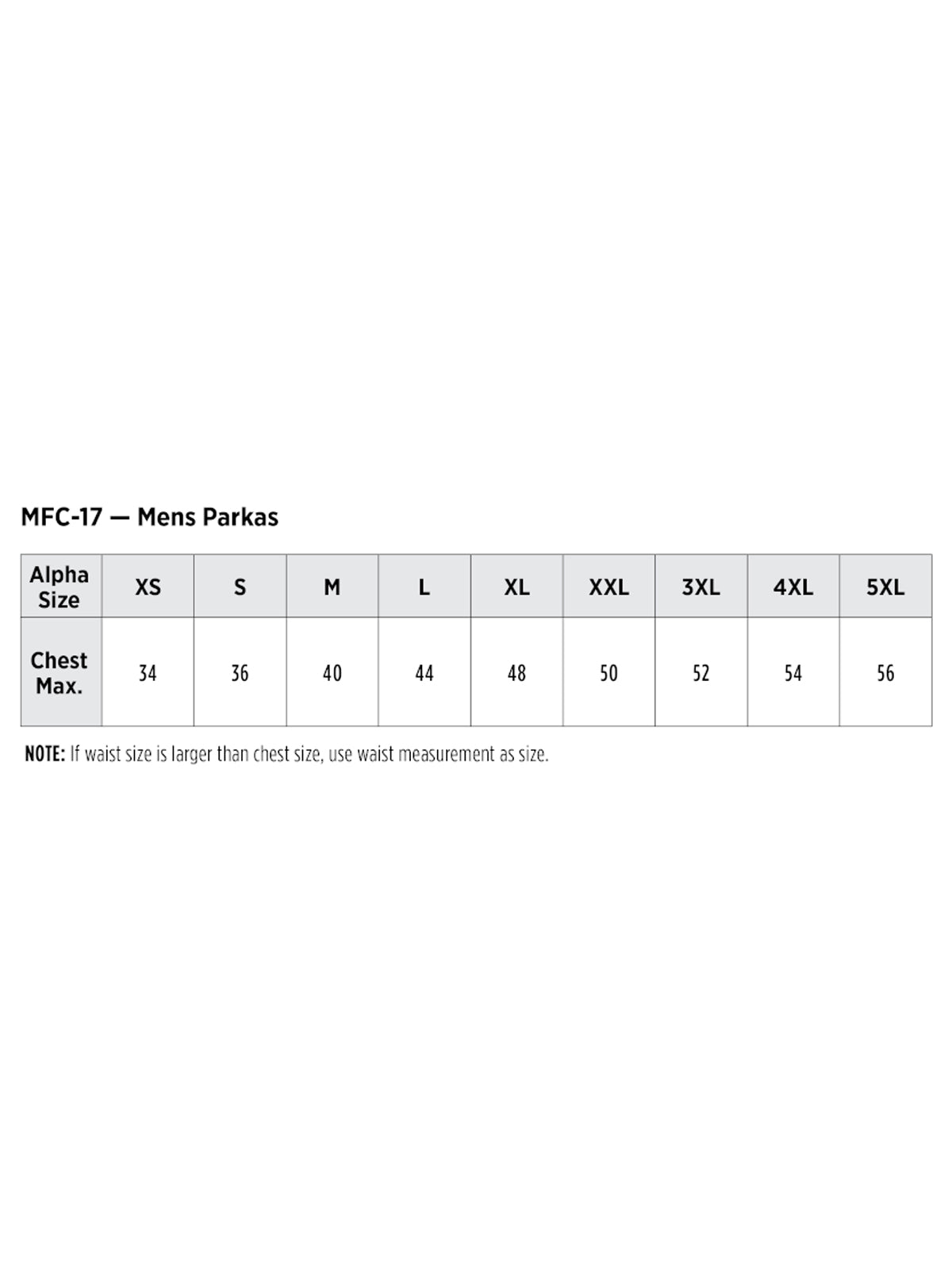 SIZECHART