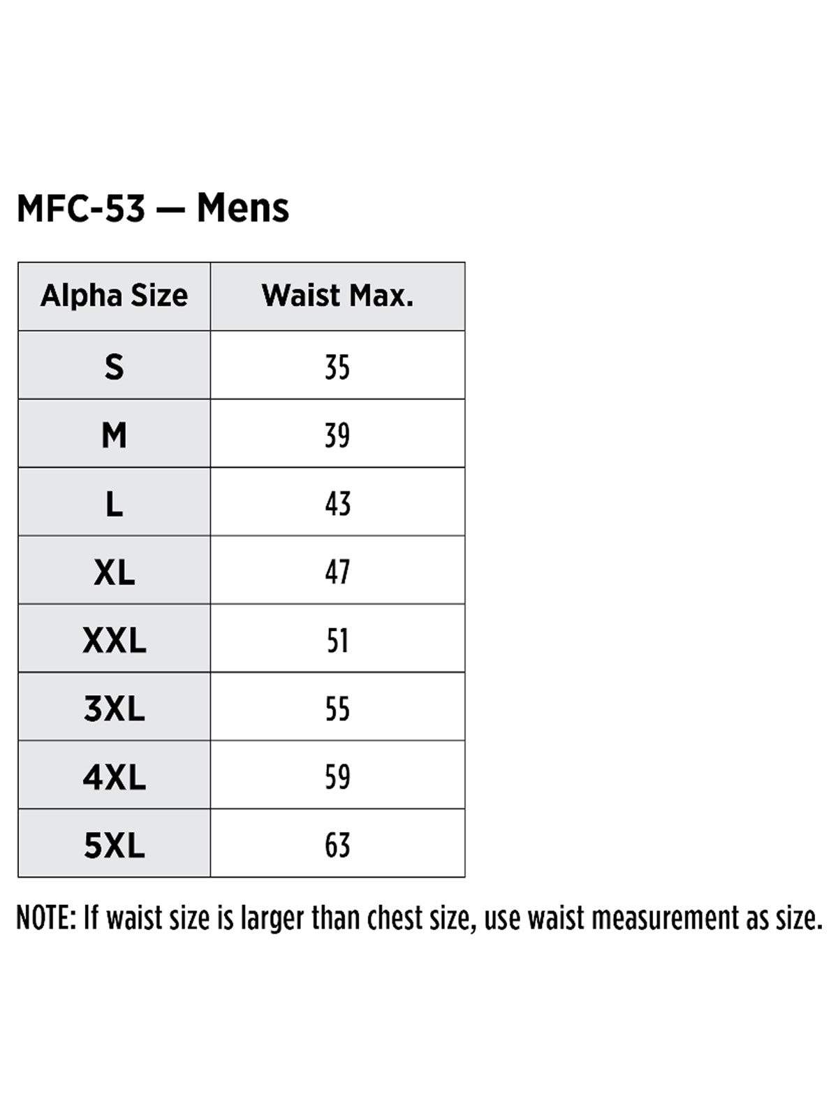 SIZECHART