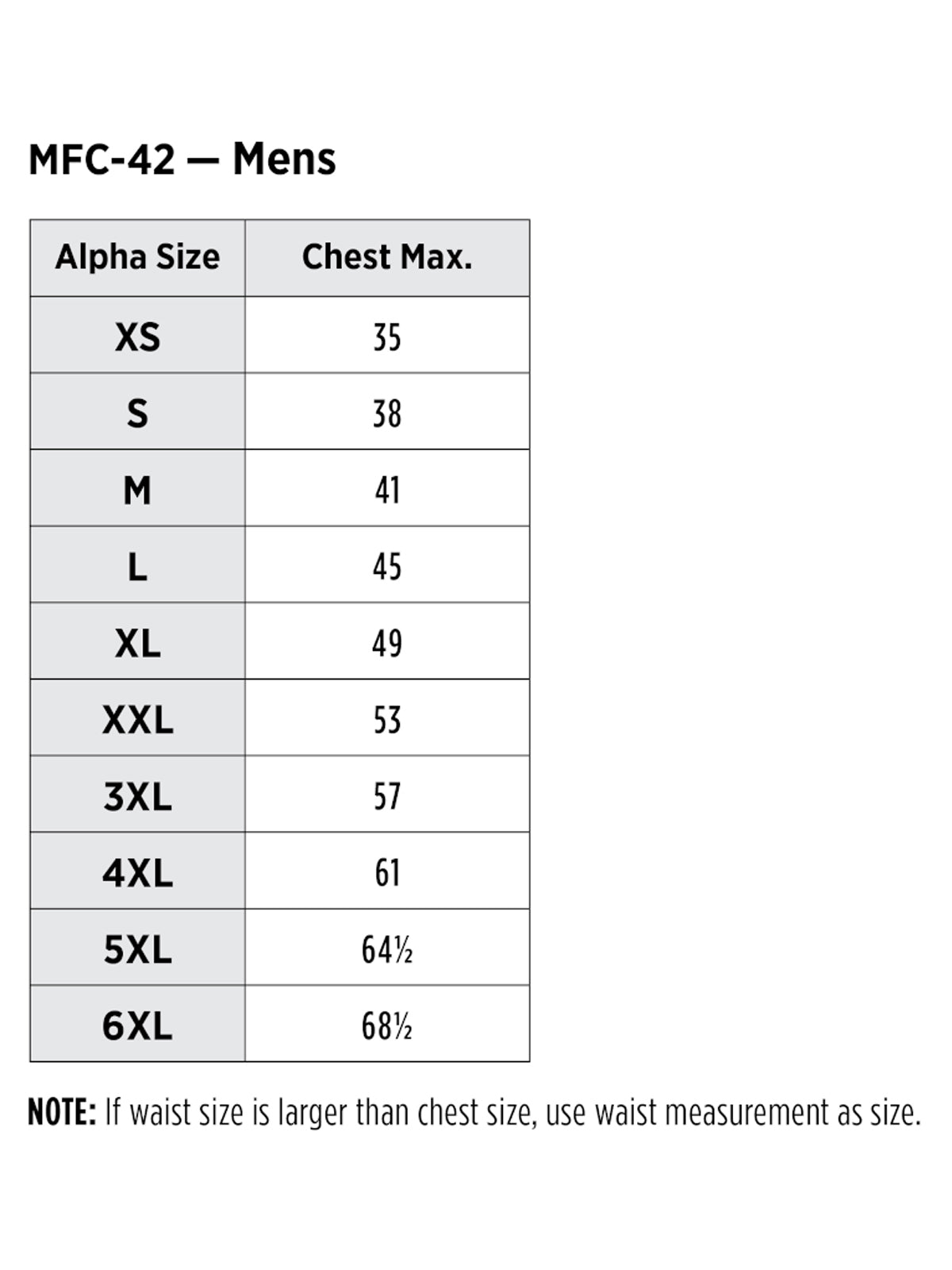 SIZECHART