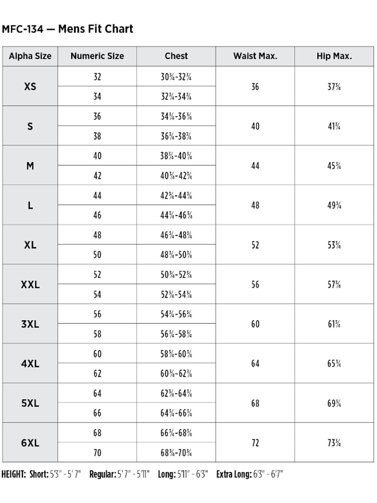 SIZECHART