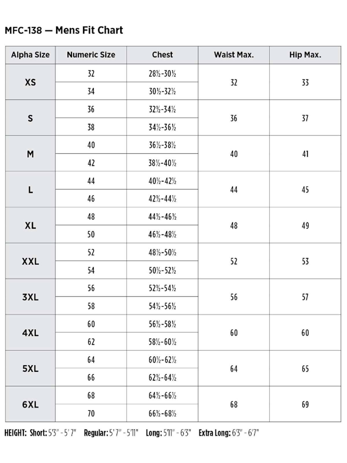SIZECHART