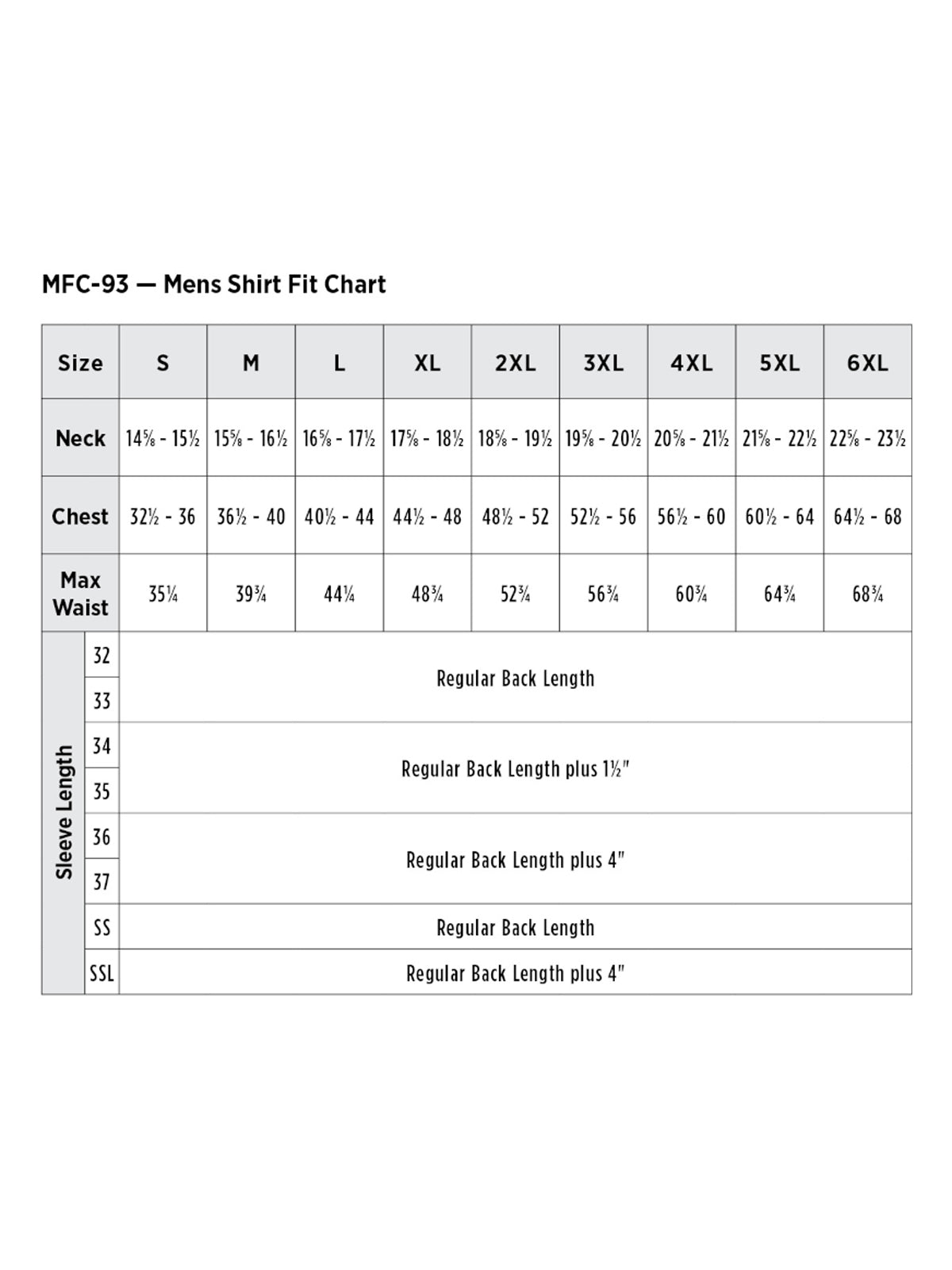 SIZECHART