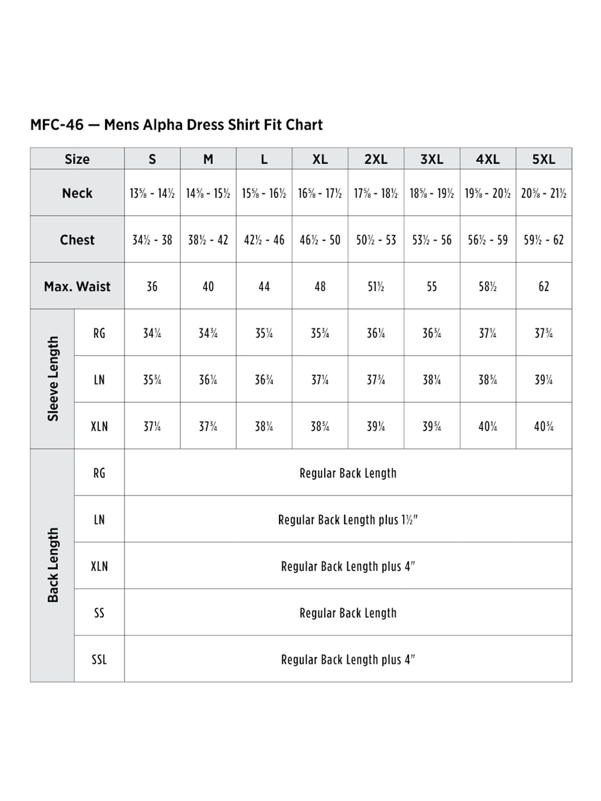 SIZECHART