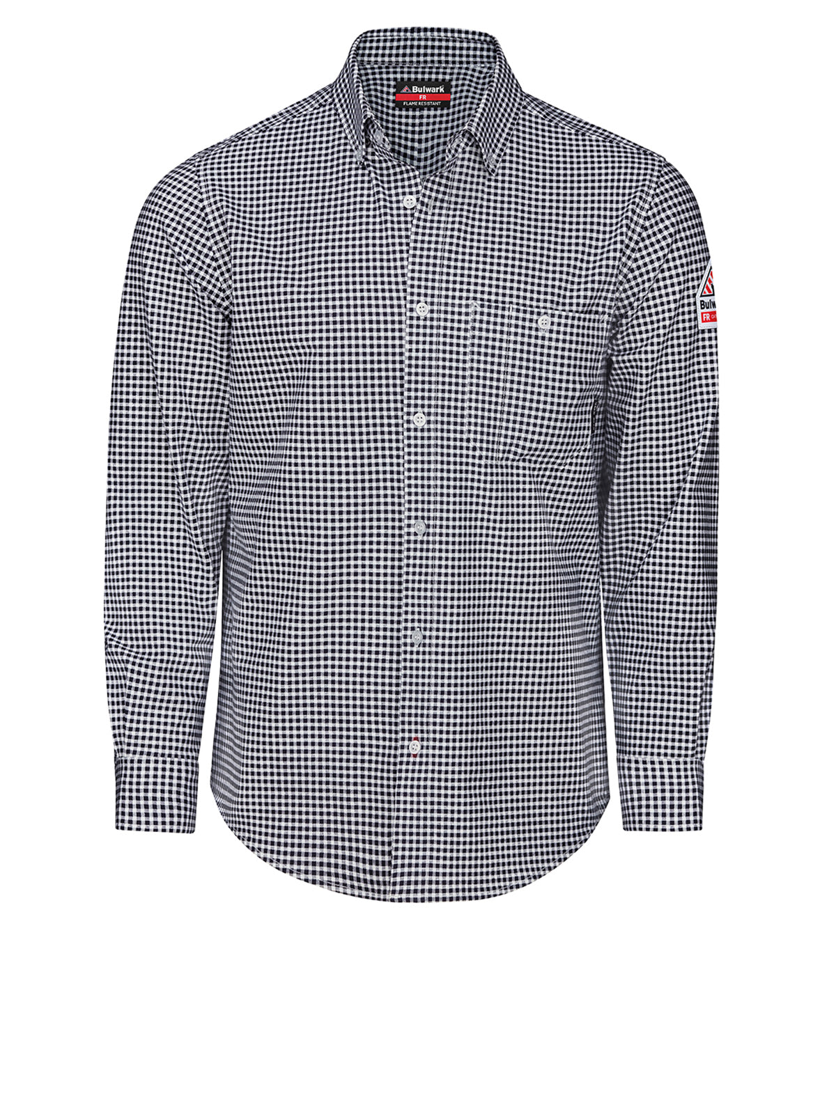 Men's Flame-Resistant Flex Knit Button Down Shirt - STG2 - Navy Check