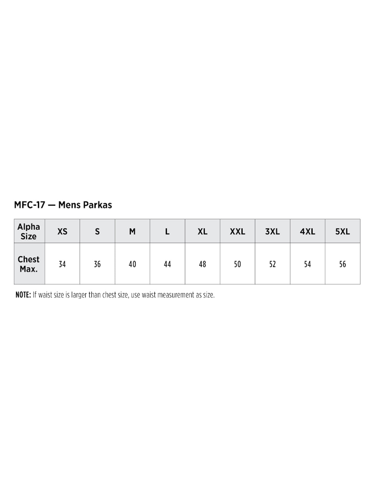 SIZECHART