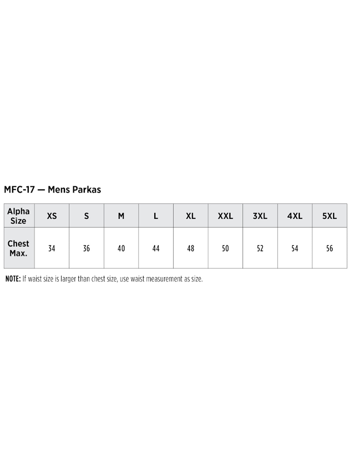 SIZECHART