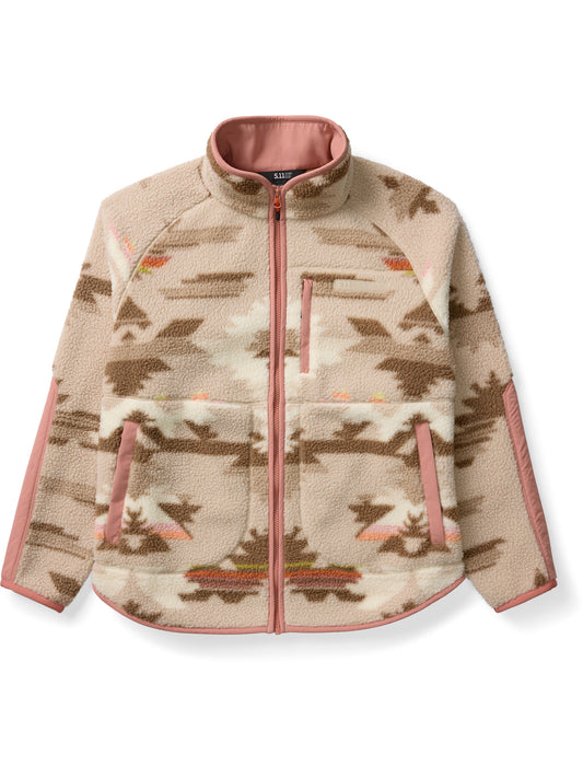 Women's Three-Pocket Tech Sherpa Pebble Fleece Jacket - 68022 - Sand Dune Mesa Sunrise