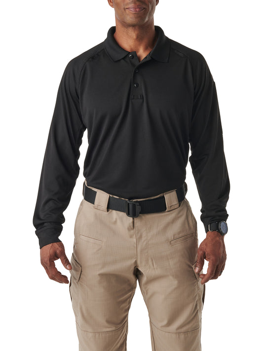 Men's Performance Long Sleeve Polo - 72049 - Black