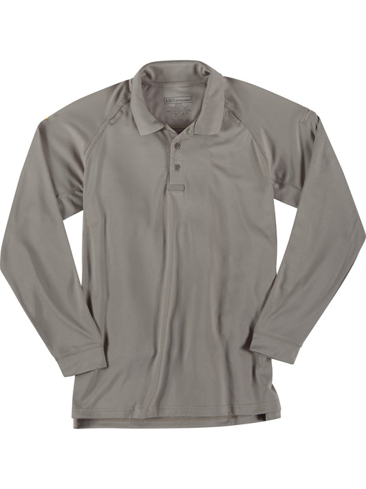 Men's Performance Moisture-Wicking Long Sleeve Polo - 72049 - Silver Tan