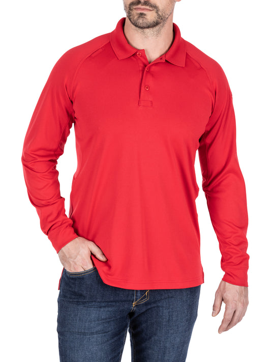 Men's Performance Long Sleeve Polo - 72049 - Range Red