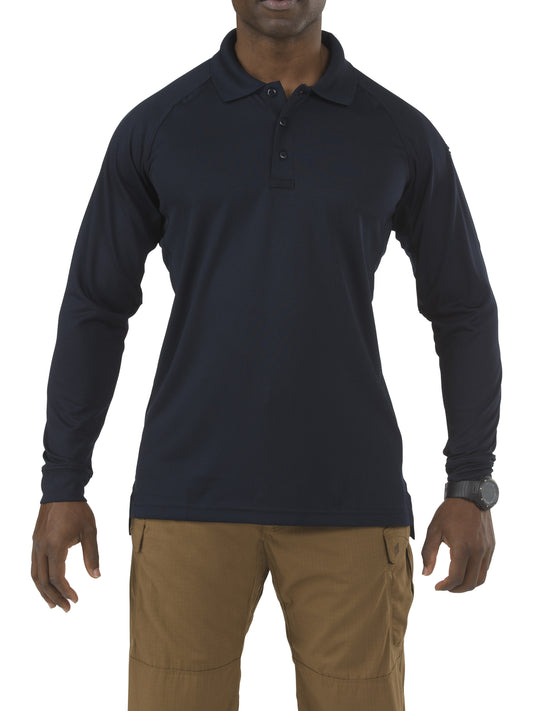 Men's Performance Long Sleeve Polo - 72049 - Dark Navy