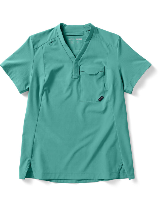 Women's One-Pocket Y-Neck Stetch Scrub Top - 7610060 - Lagoon