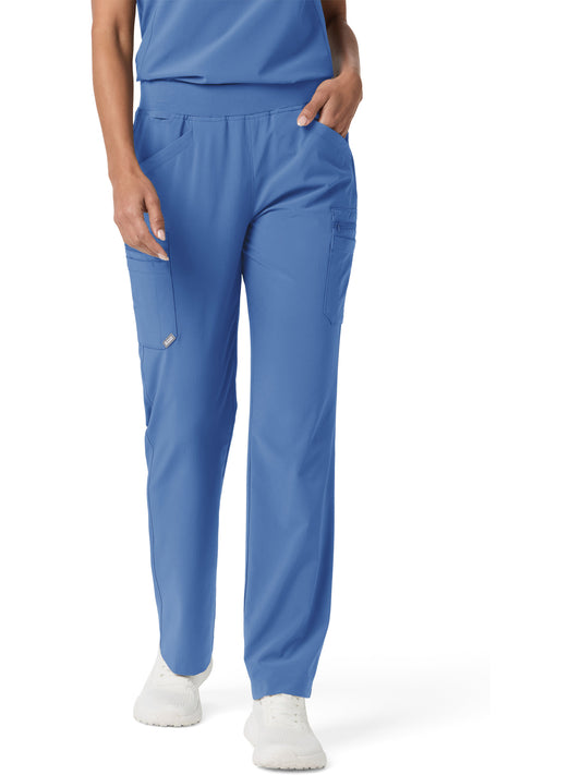 Women's Multi-Pocket Cargo Lightweight Stretch Scrub Pant - 7640054 - Ciel Blue