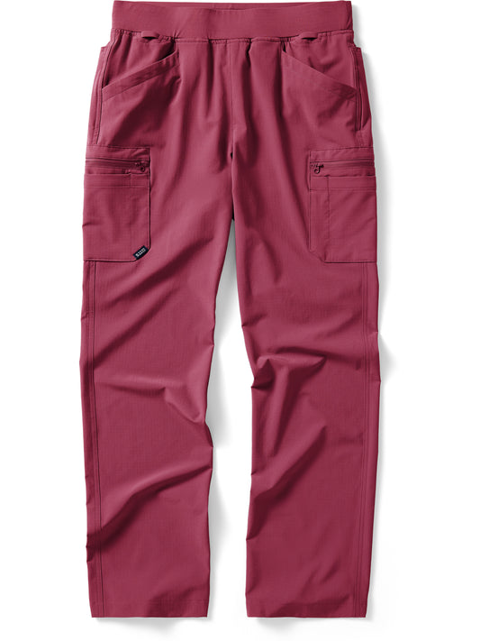 Women's Multi-Pocket Cargo Lightweight Stretch Scrub Pant - 7640054 - Dark Blush