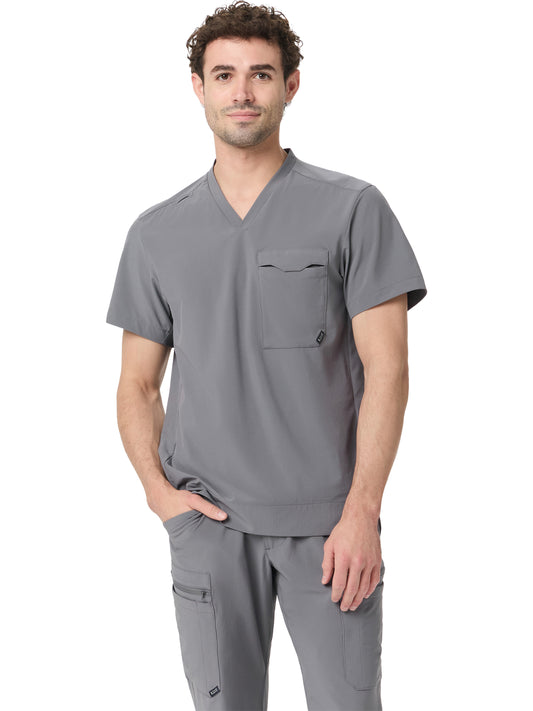 Men's One-Pocket V-Neck Stretch Scrub Top - 7710153 - Storm