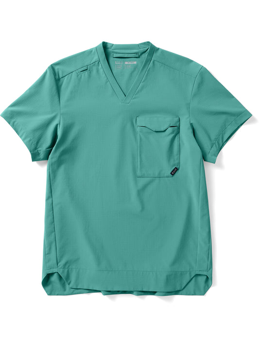 Men's One-Pocket V-Neck Stretch Scrub Top - 7710153 - Lagoon