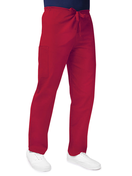 Unisex Natural-Rise Drawstring Tapered Leg Pant - 504 - Red