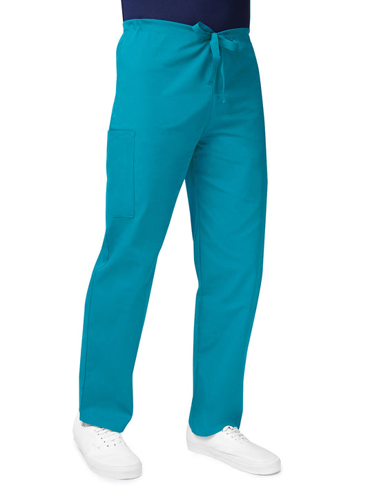 Unisex Natural-Rise Drawstring Tapered Leg Pant - 504 - Teal Blue