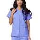 Women's Double Pocket Snap Front Top - 604 - Ceil Blue