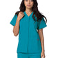 Women's Double Pocket Snap Front Top - 604 - Teal Blue