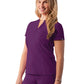 Women's Notched V-Neck Top - A6002 - Eggplant