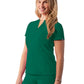 Women's Notched V-Neck Top - A6002 - Hunter Green