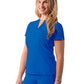 Women's Notched V-Neck Top - A6002 - Royal Blue