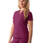 Women's Notched V-Neck Top - A6002 - Wine