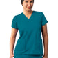 Women's Multi-Pocket V-Neck Top - A6008 - Caribbean Blue