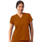 Women's Multi-Pocket V-Neck Top - A6008 - Caramel