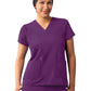 Women's Multi-Pocket V-Neck Top - A6008 - Eggplant