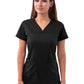 Women's V-Neck Sweetheart Top - P4210 - Black