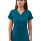 Women's V-Neck Sweetheart Top - P4210 - Caribbbean Blue