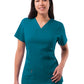 Women's V-Neck Elevated Top - P4212 - Caribbean Blue